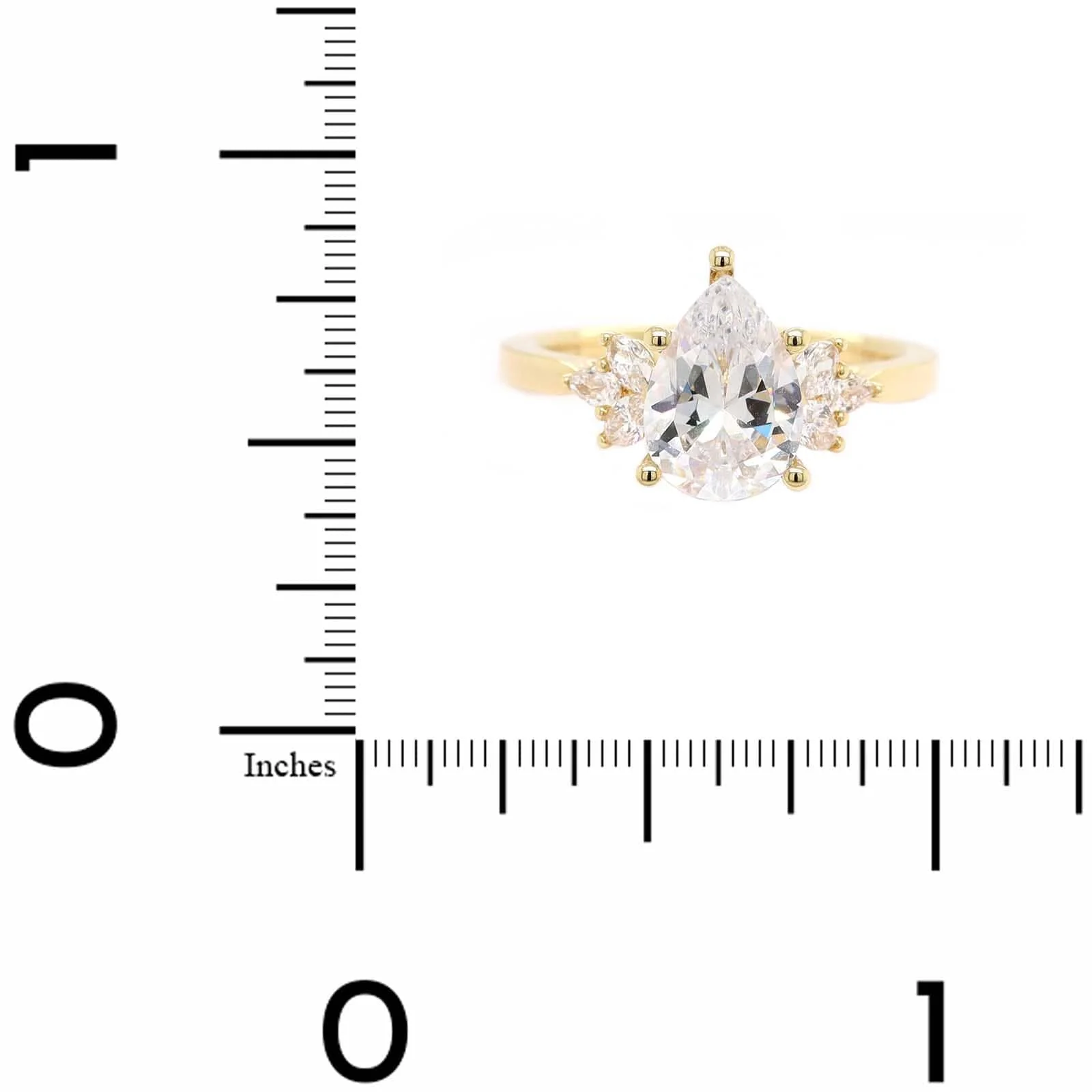 18K Yellow Gold Oval and Pear Shaped Diamond Engagement Ring Setting - Image 4
