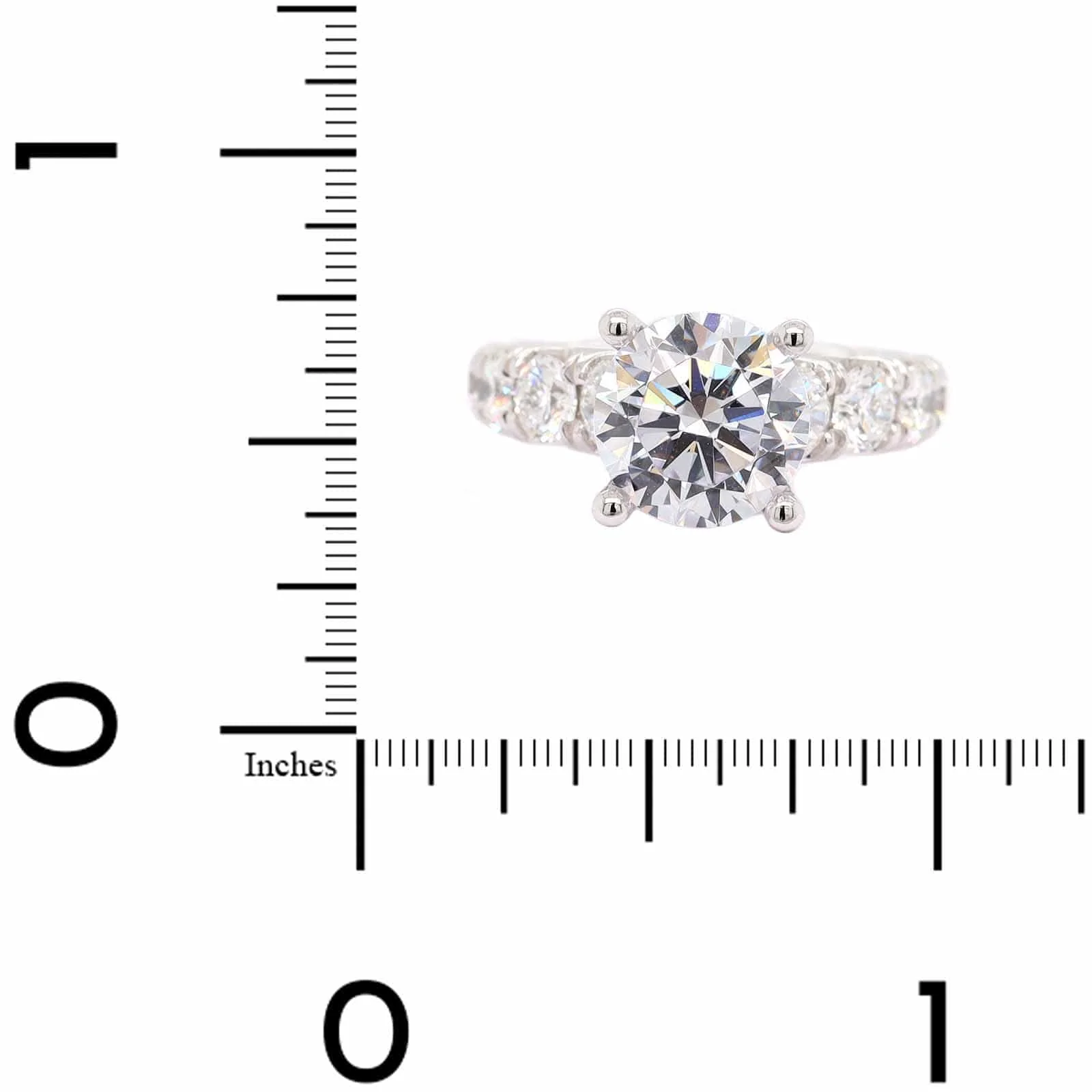 Platinum Graduated Round Diamond Engagement Ring Setting - Image 4