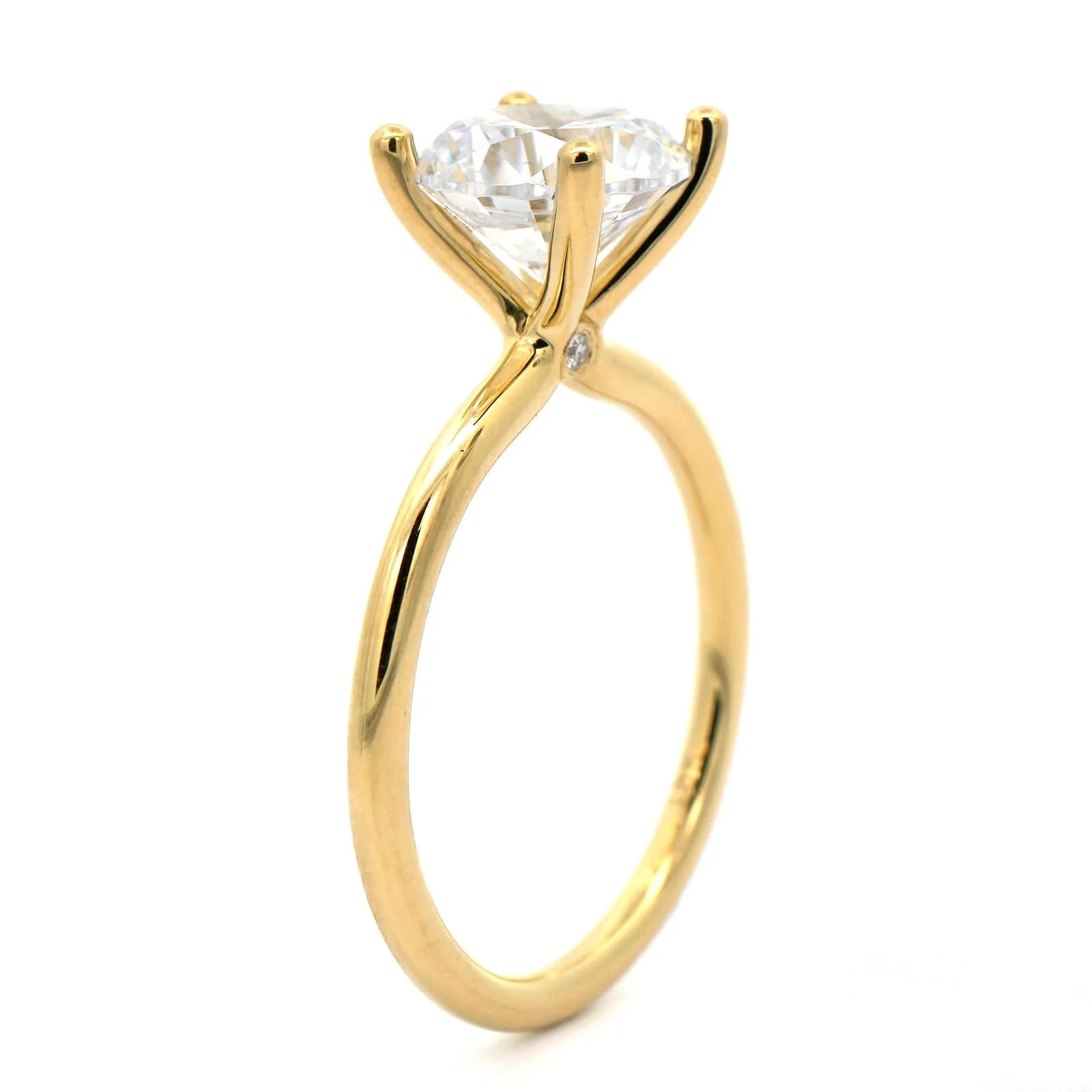 18K Yellow Gold Solitaire Diamond Engagement Ring Setting - Image 2