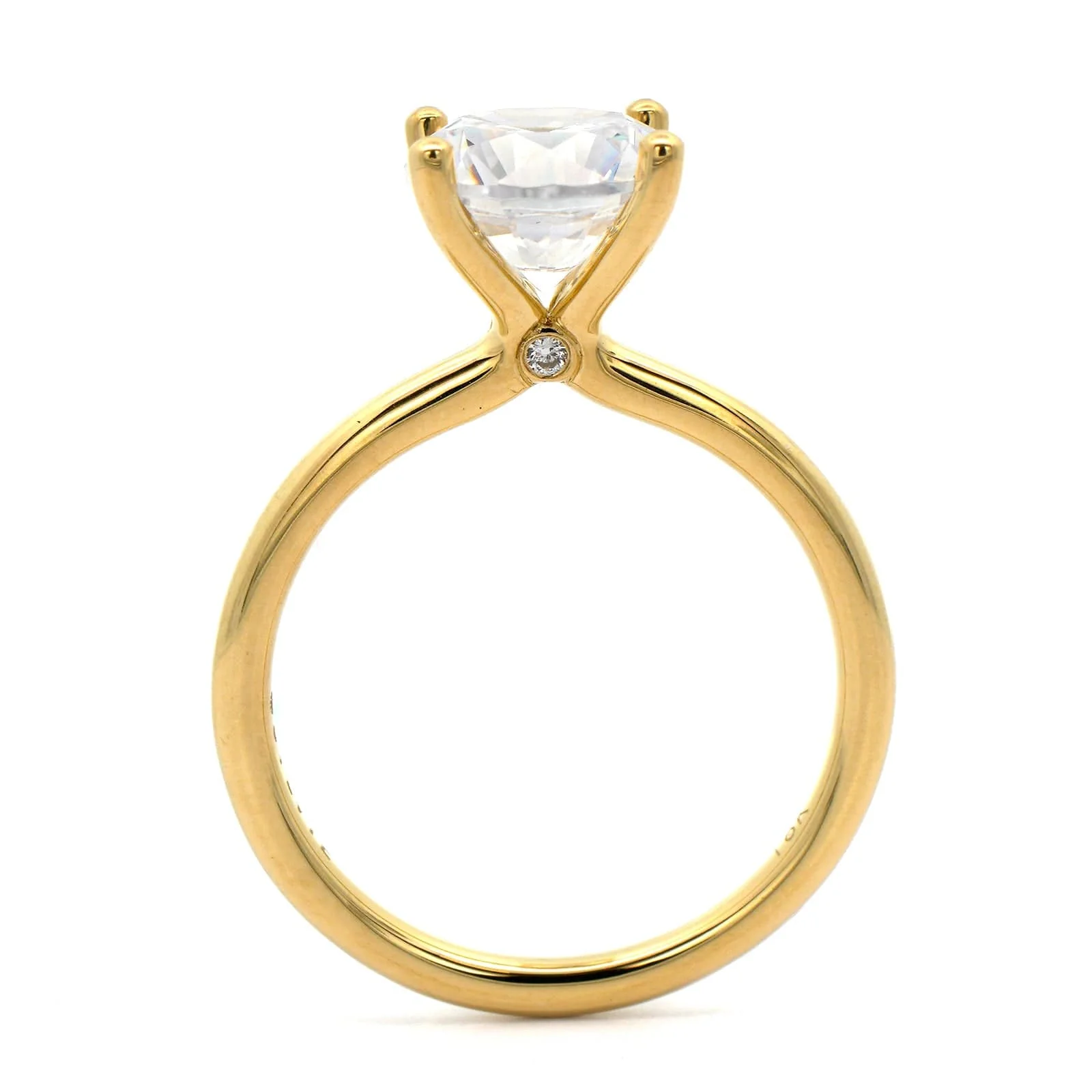 18K Yellow Gold Solitaire Diamond Engagement Ring Setting - Image 3