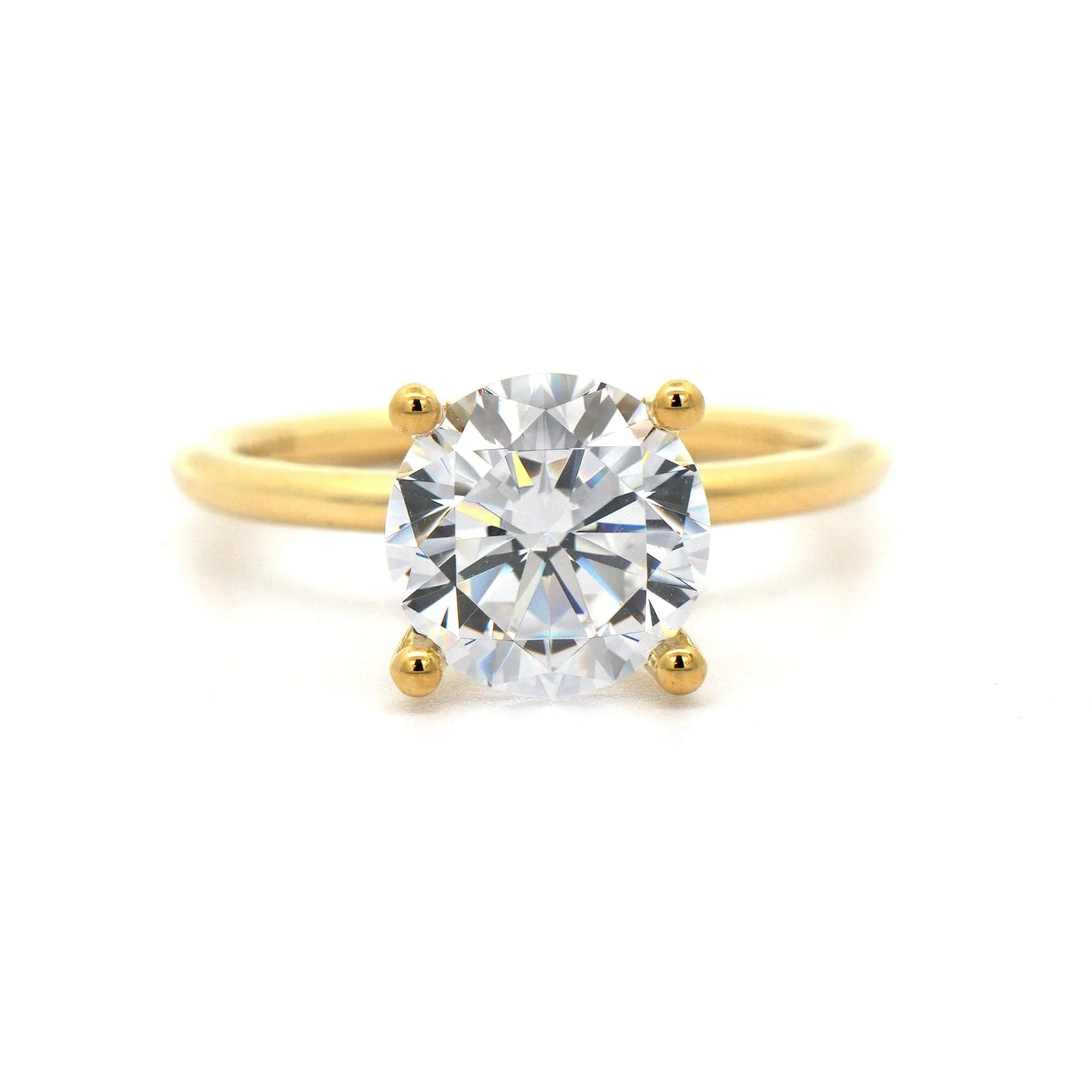 18K Yellow Gold Solitaire Diamond Engagement Ring Setting - Image 5