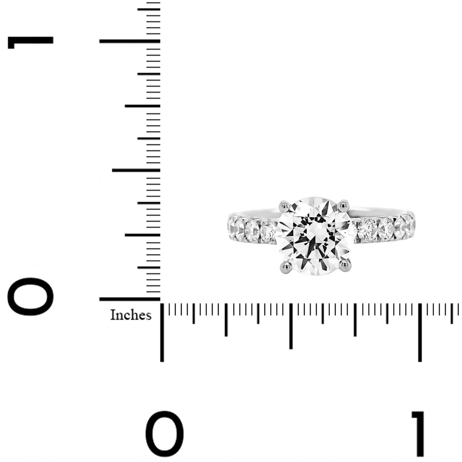 Platinum Round Diamond Fishtail Shank Engagement Ring Setting - Image 4