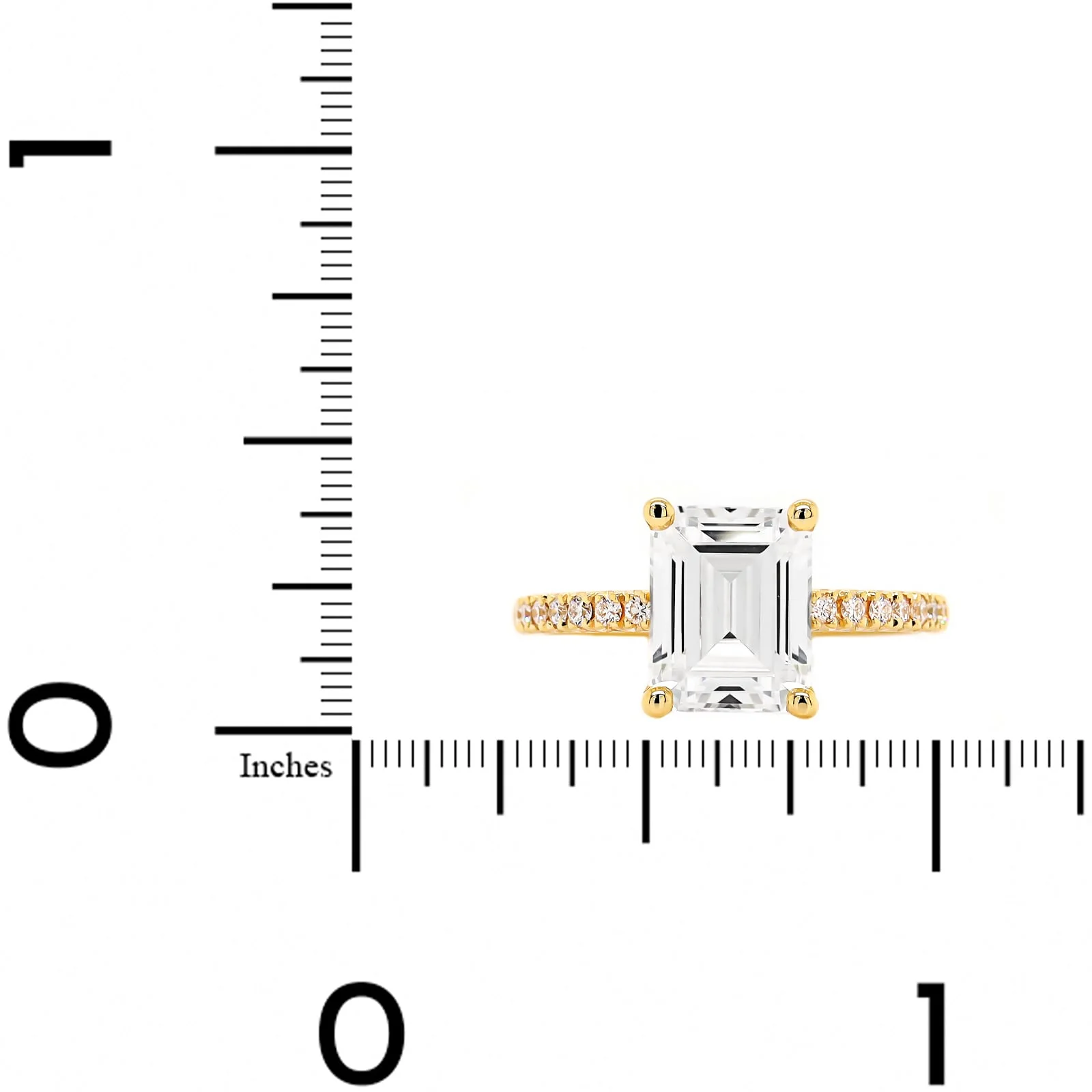 18K Yellow Gold Emerald Cut Diamond Engagement Ring Setting - Image 4