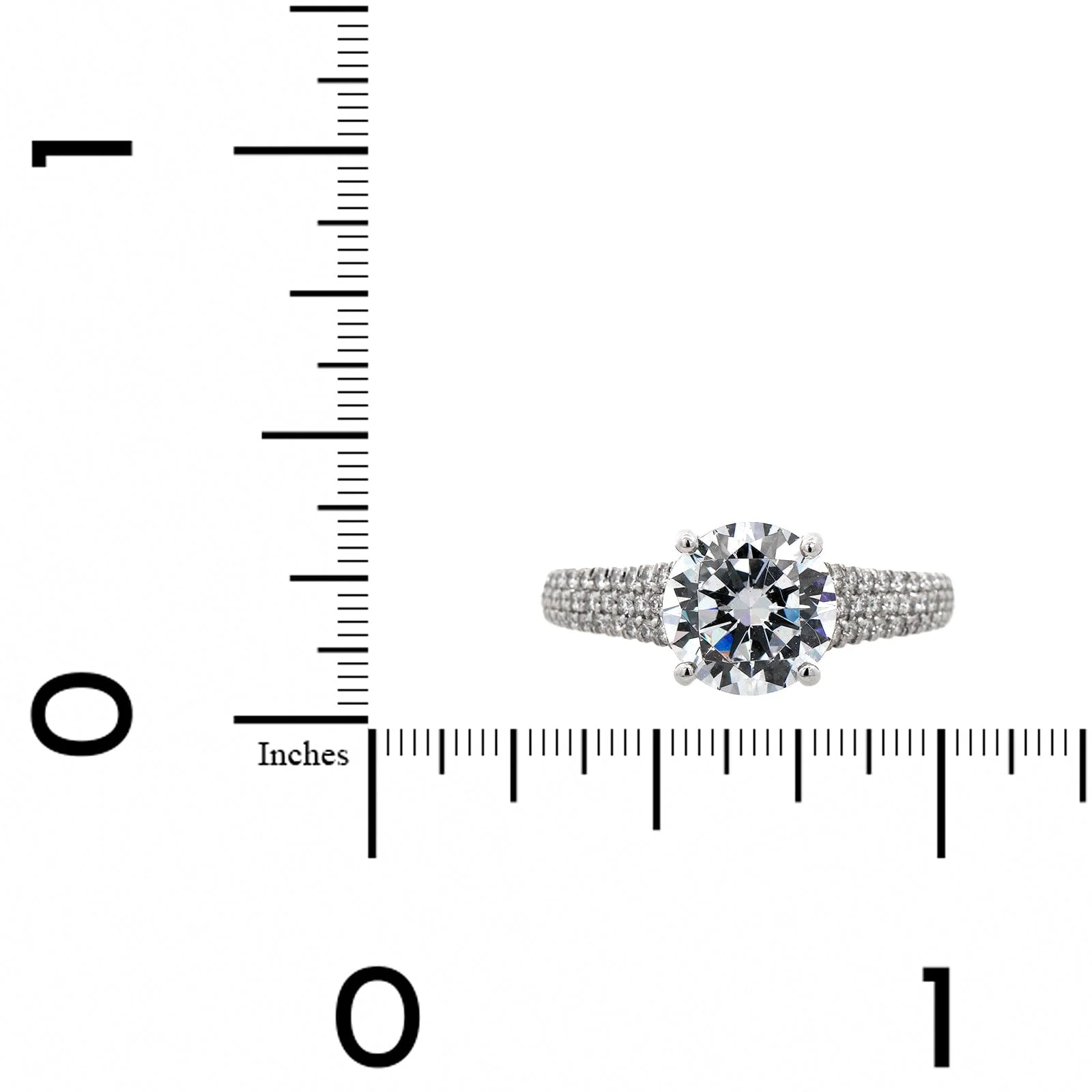 Platinum Classic Modern Tapered Pave Shank Engagement Ring Setting - Image 4