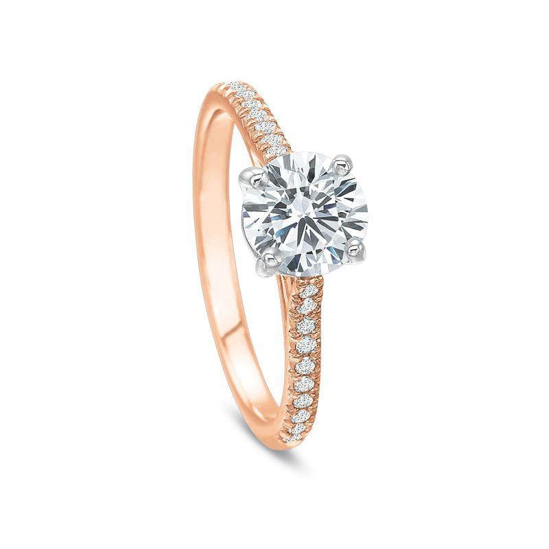 18K Rose Gold New Aire Shared Prong Engagement Ring Setting - Image 3