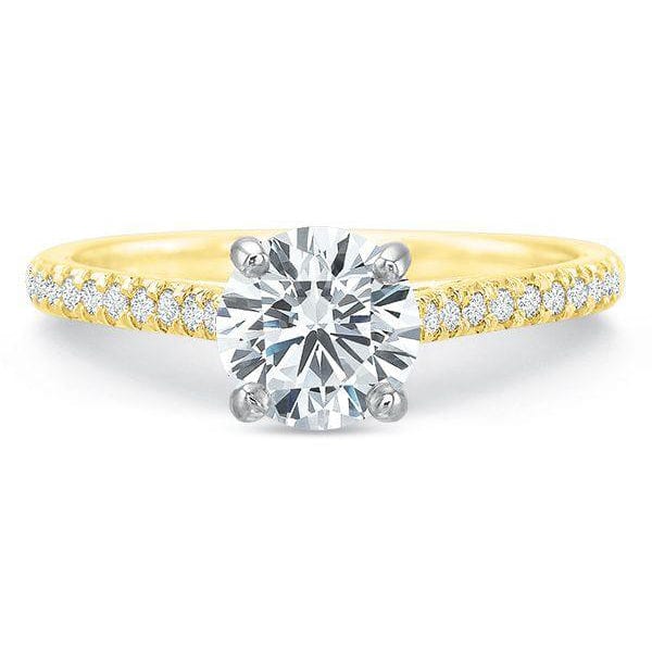 18K Rose Gold New Aire Shared Prong Engagement Ring Setting - Image 5