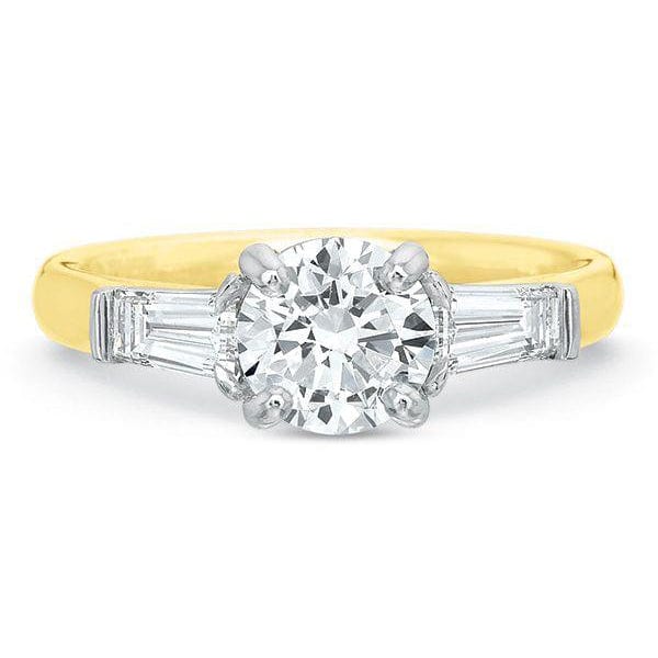 Platinum New Flush Fit 3 Stone Engagement Ring Setting - Image 4