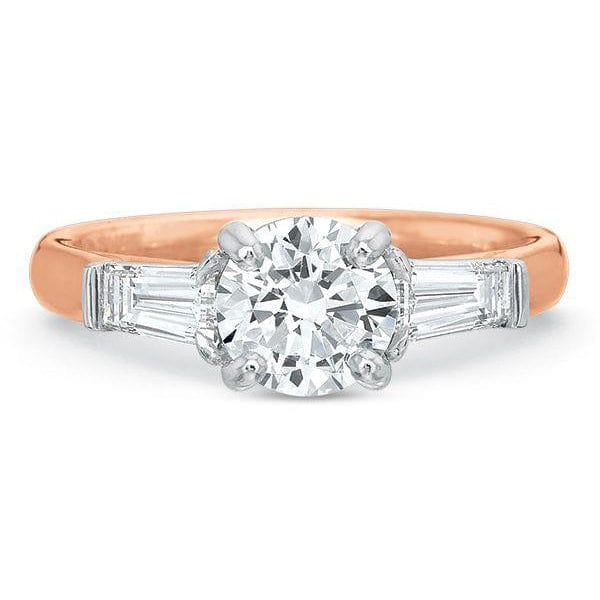 Platinum New Flush Fit 3 Stone Engagement Ring Setting - Image 5