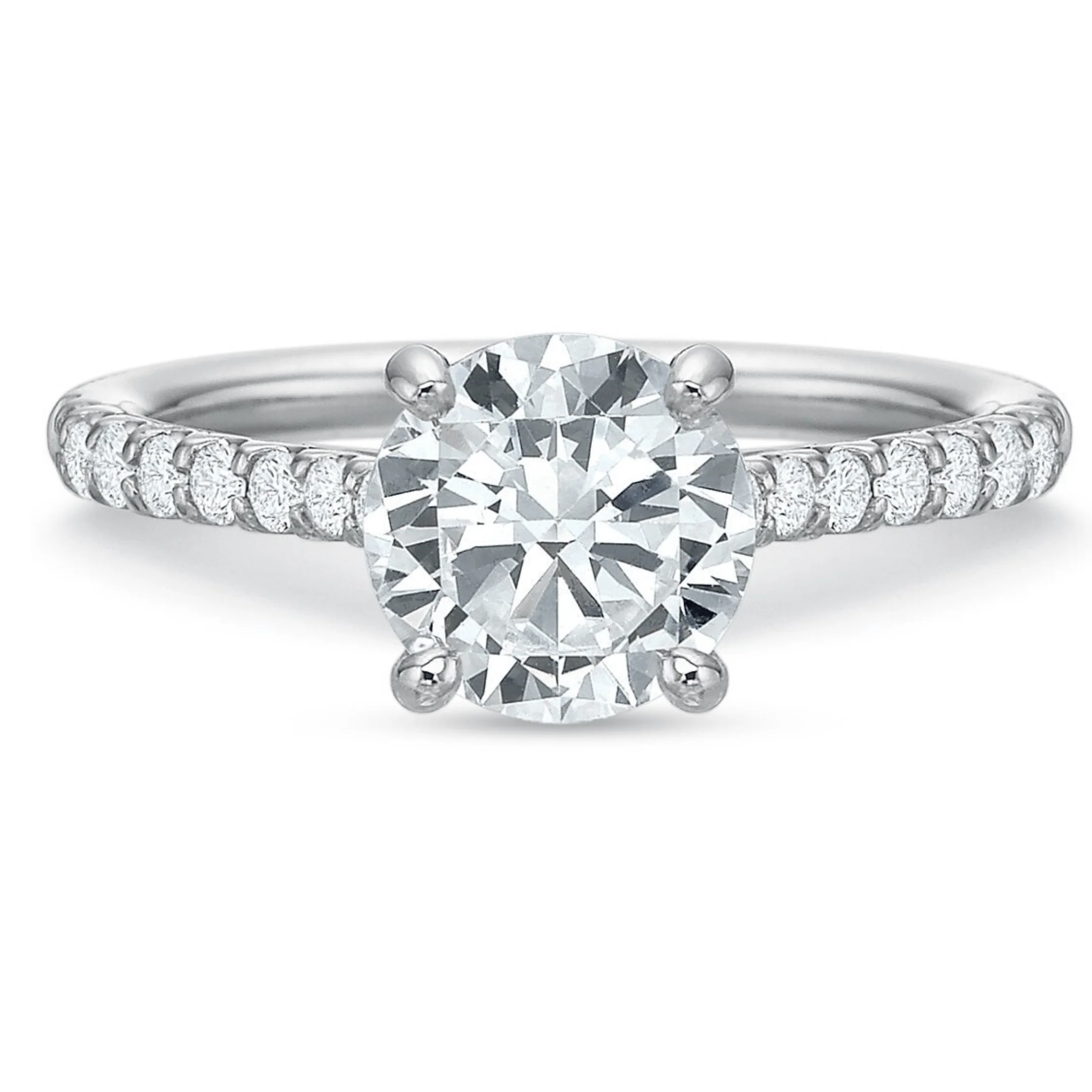 Platinum Comfort Fit Shared Prong Engagement Ring Setting