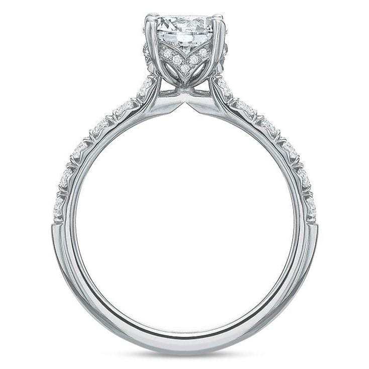 Platinum Halfway Diamond Sides Engagement Ring Setting - Image 2