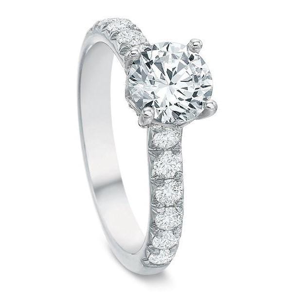 Platinum Halfway Diamond Sides Engagement Ring Setting - Image 3