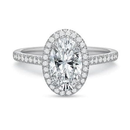 Platinum Oval Halo Engagement Ring Setting