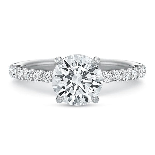 Platinum 4 Prong New Aire Round Center Engagement Ring Setting