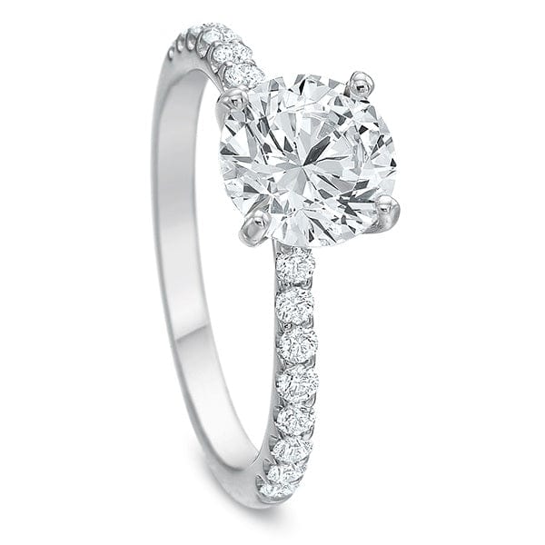 Platinum 4 Prong New Aire Round Center Engagement Ring Setting - Image 2