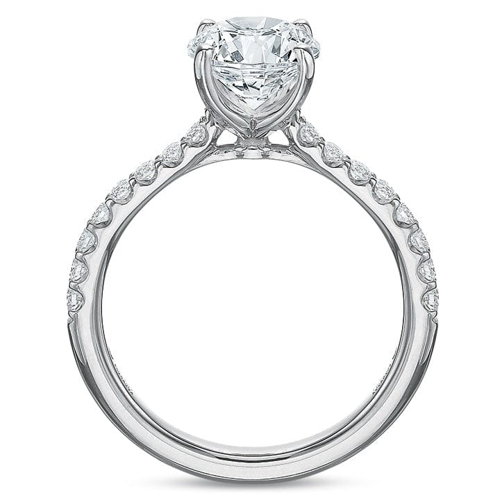 Platinum 4 Prong New Aire Round Center Engagement Ring Setting - Image 3