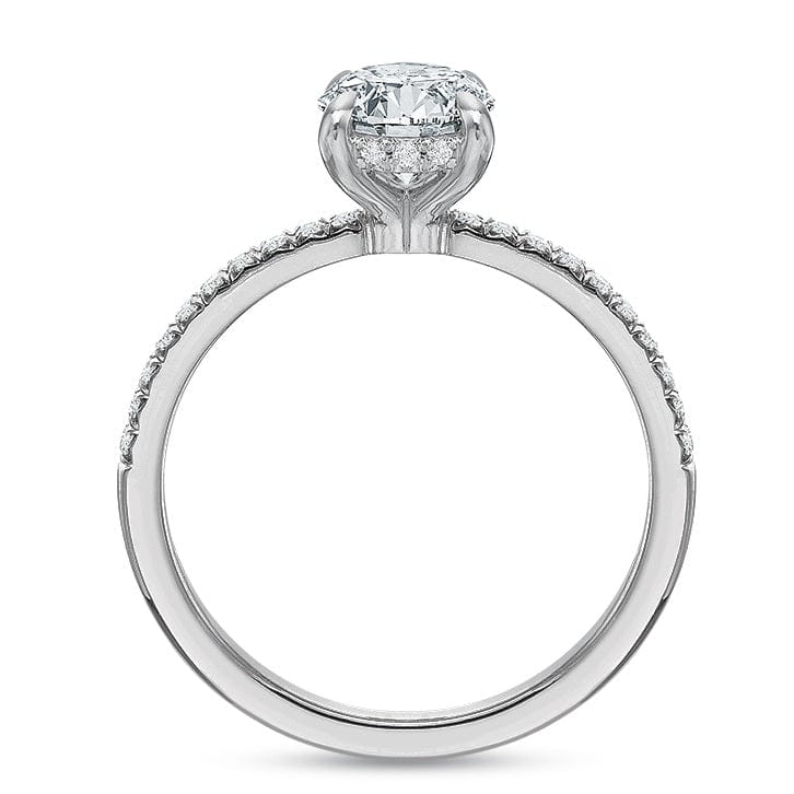 Platinum Round Center French Engagement Ring Setting - Image 3
