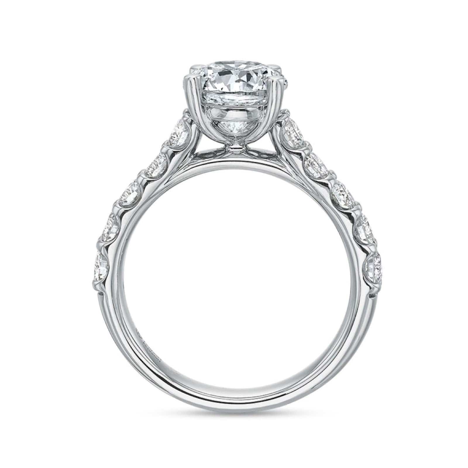 Platinum Comfort Fit Shared Prong Engagement Ring Setting - Image 2