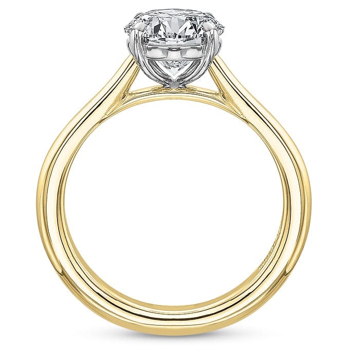 18K Yellow Gold and Platinum New Aire Cathedral Solitaire Engagement Ring Setting - Image 2