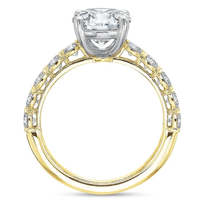18K Yellow Gold and Platinum Grand Aire Round Center Engagement Ring Setting - Image 2