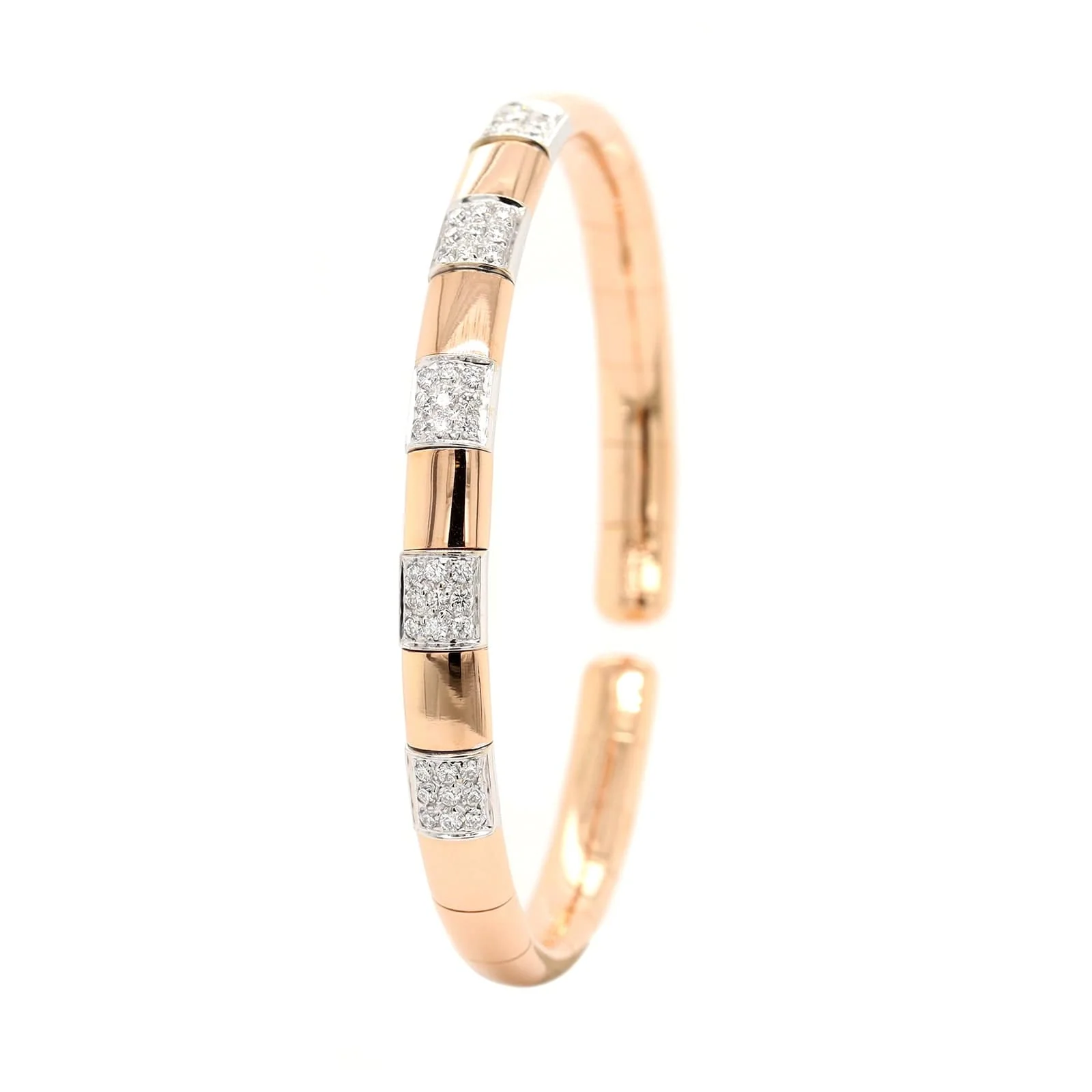 Leo Pizzo 18K Two-Tone Gold Pave Diamond Cuff Bracelet - Image 2