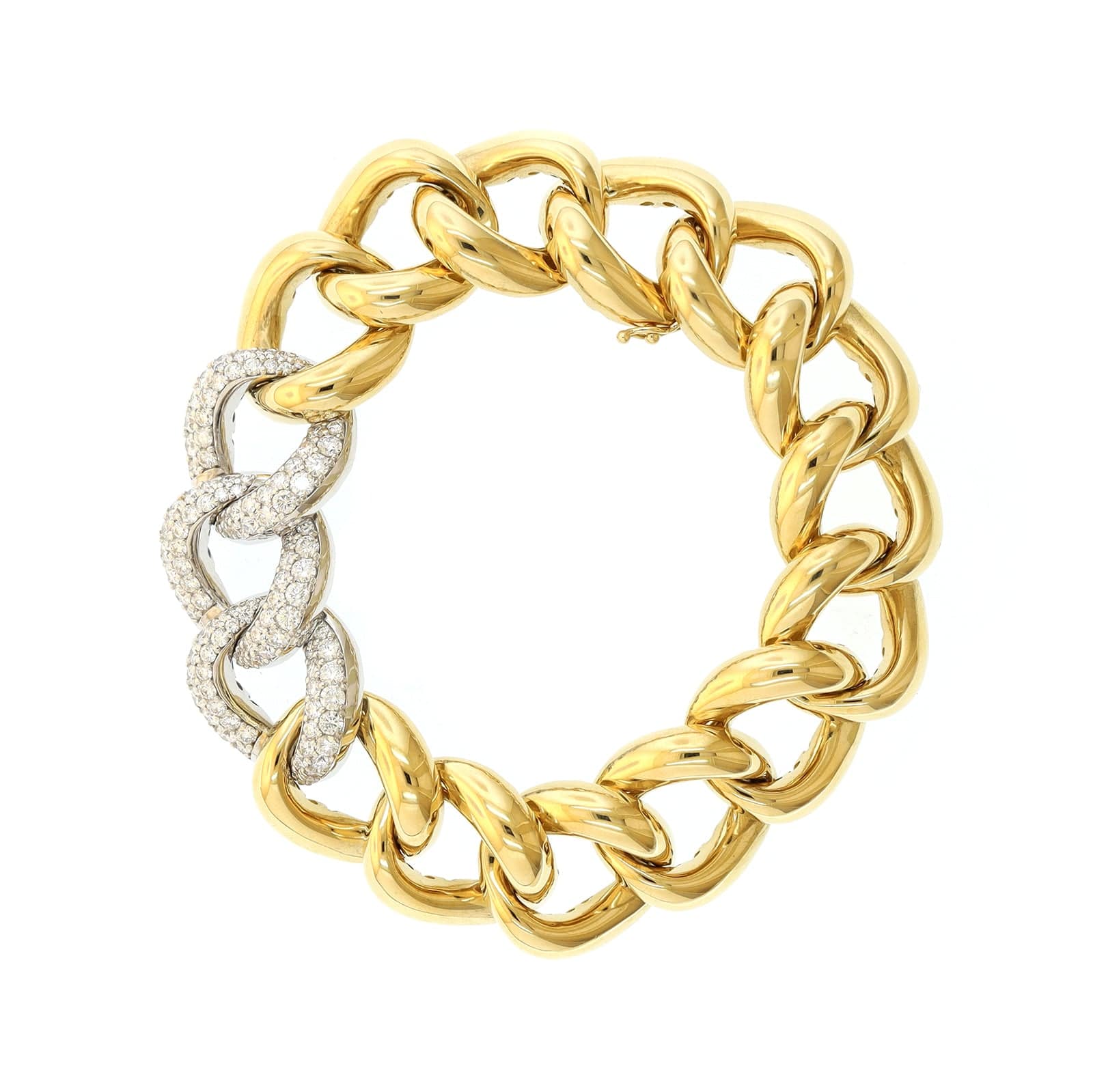 Leo Pizzo 18K Two-Tone Gold Pave Diamond Link Bracelet