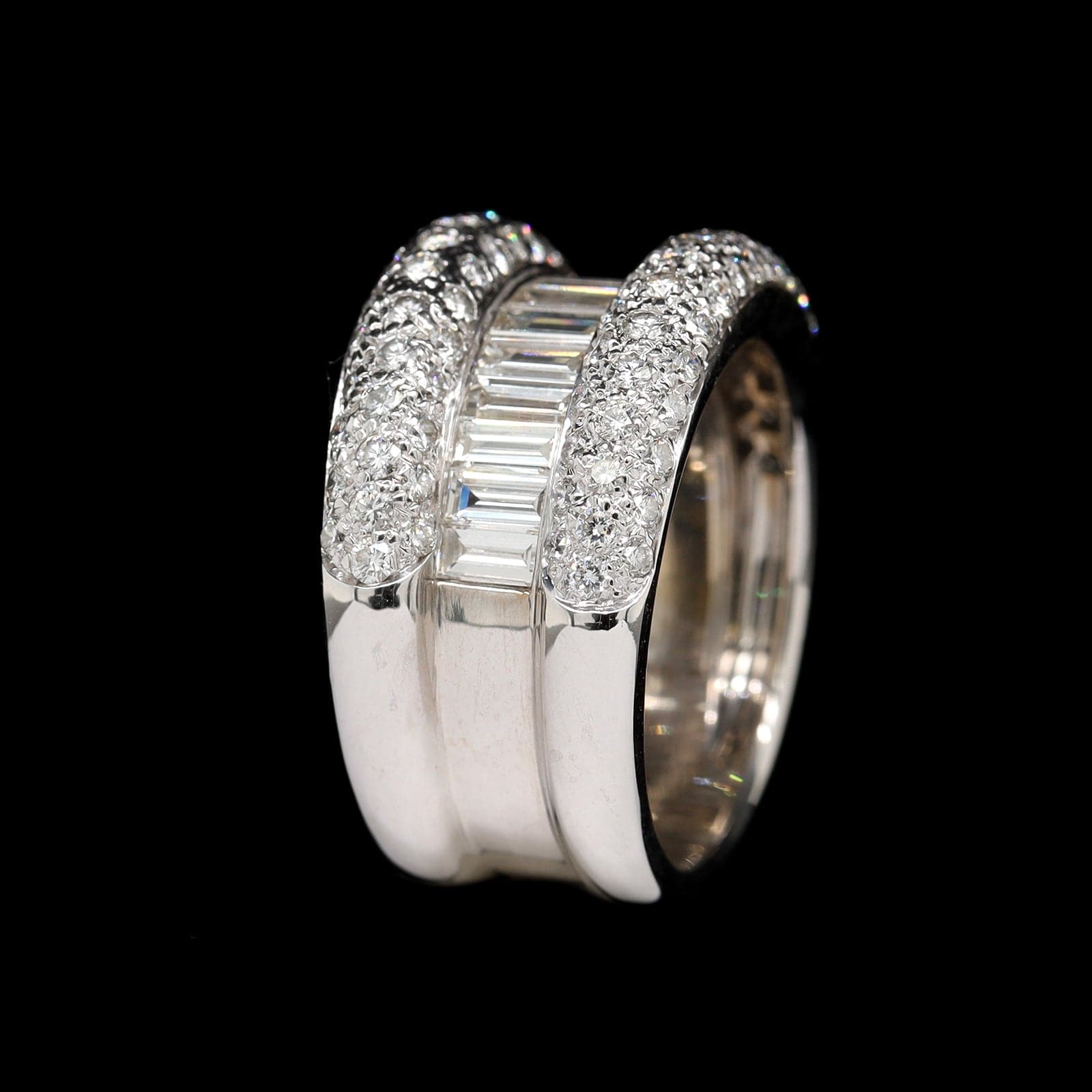 Leo Pizzo 18K White Gold Estate Diamond Ring - Image 2