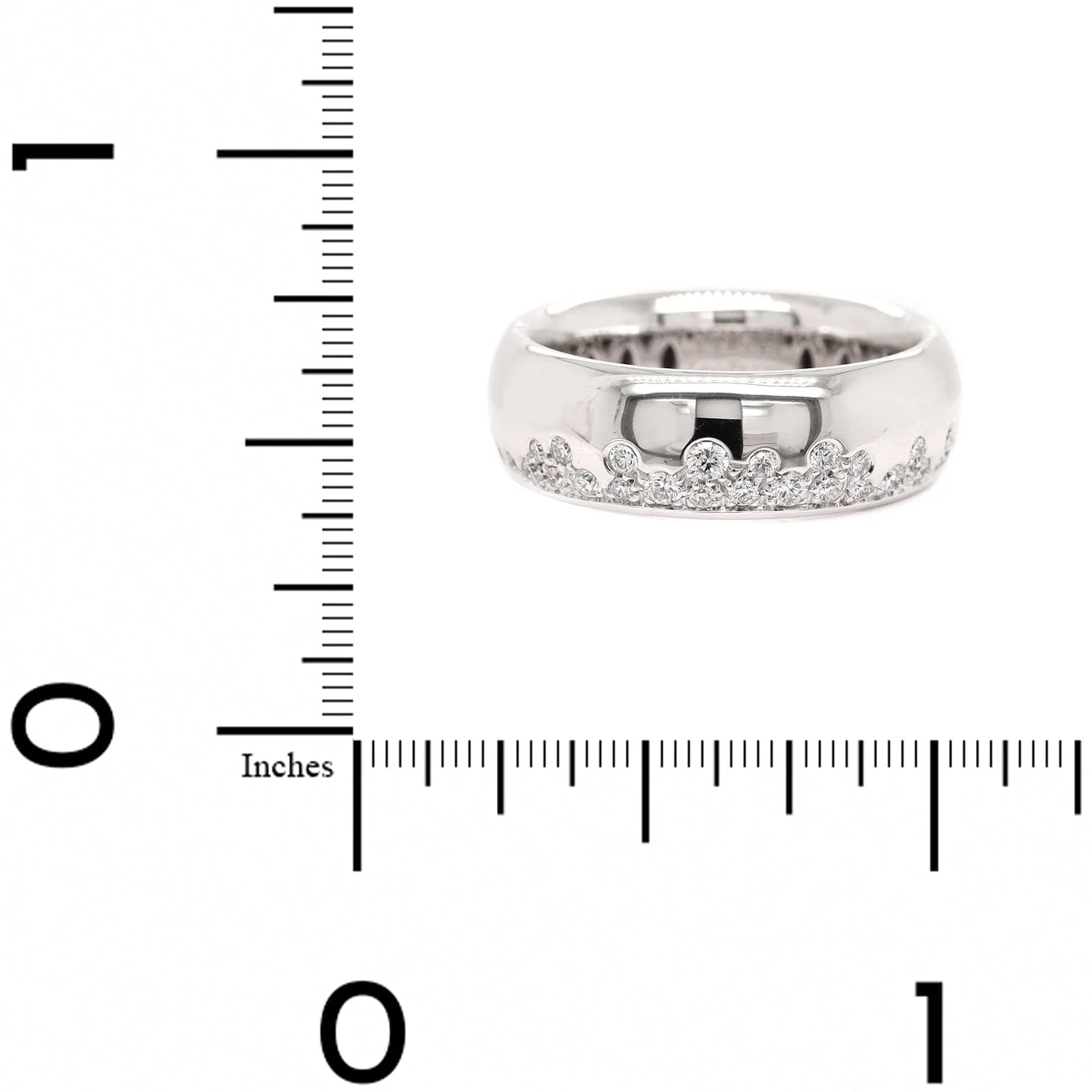 Leo Pizzo 18K White Gold Flush and Star Set Diamond Ring - Image 4