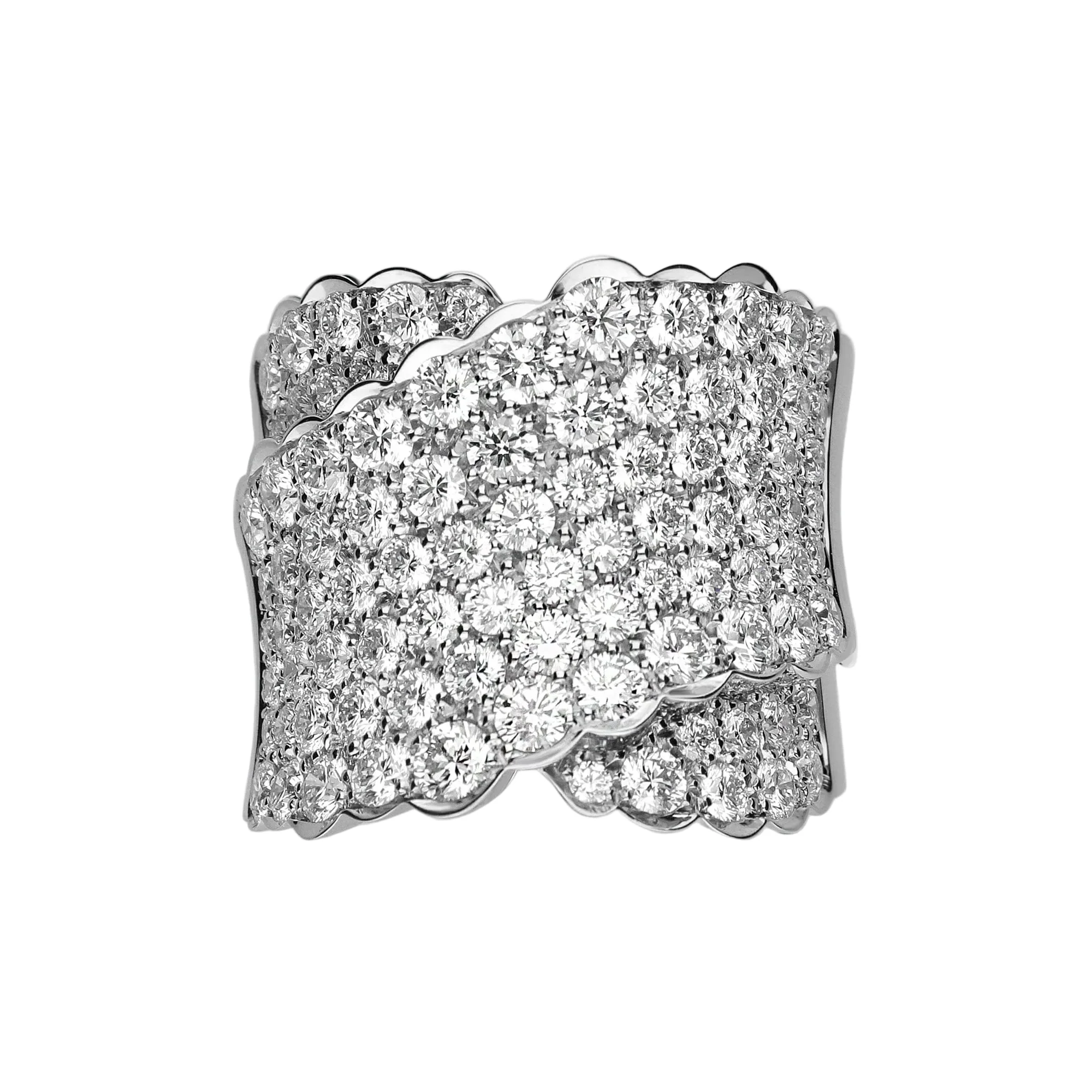 Leo Pizzo 18K White Gold Pave Diamond Crossover Ring
