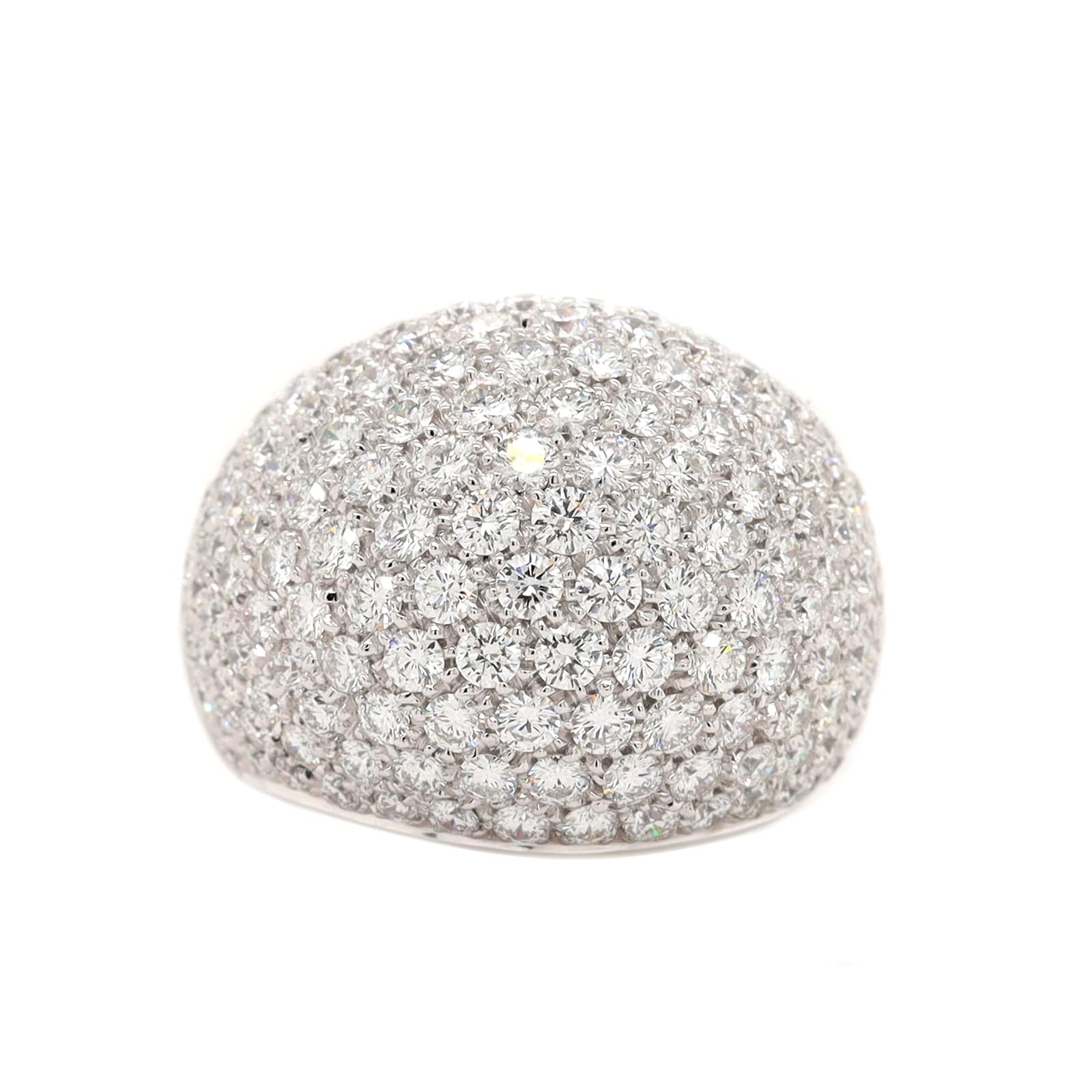 Leo Pizzo 18K White Gold Pave Diamond Dome Ring