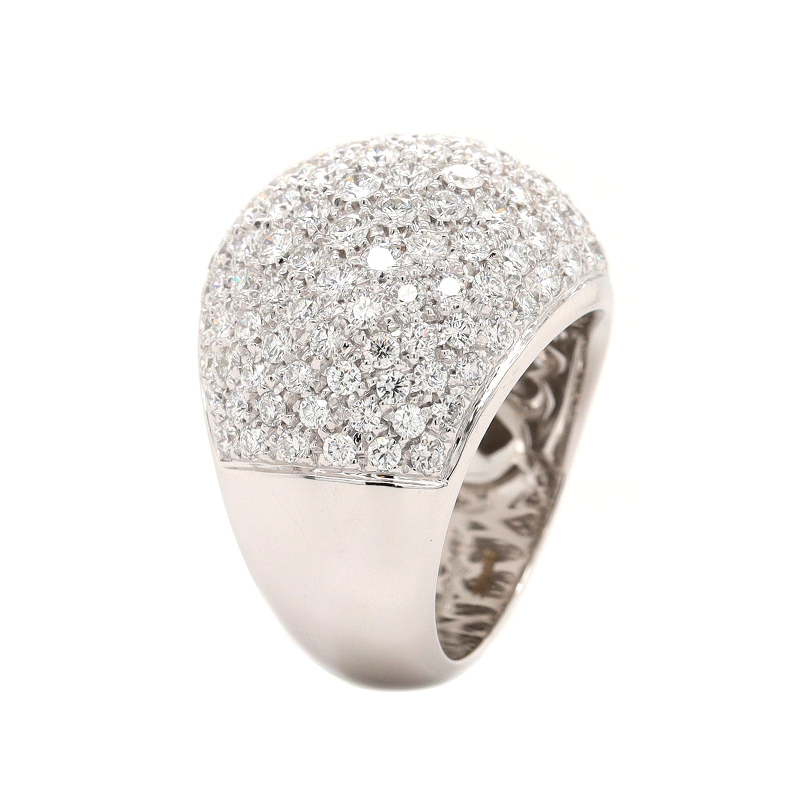 Leo Pizzo 18K White Gold Pave Diamond Dome Ring - Image 2