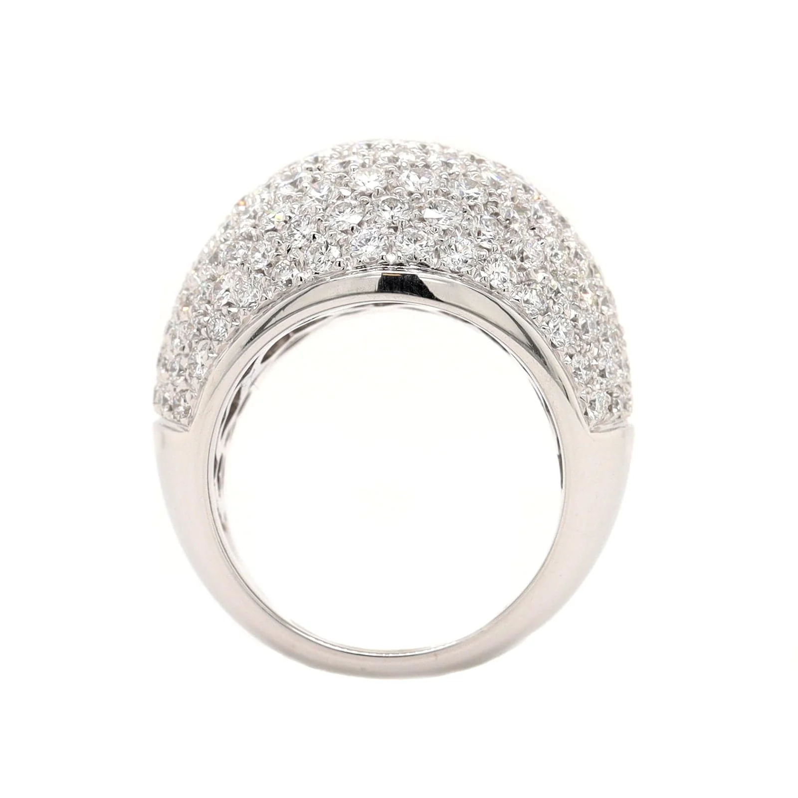 Leo Pizzo 18K White Gold Pave Diamond Dome Ring - Image 3