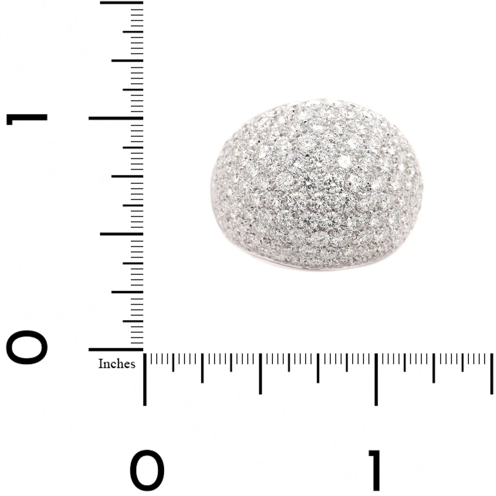 Leo Pizzo 18K White Gold Pave Diamond Dome Ring - Image 4