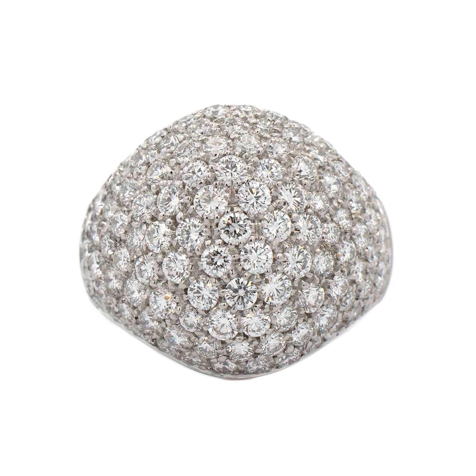 Leo Pizzo 18K White Gold Pave Diamond Dome Ring