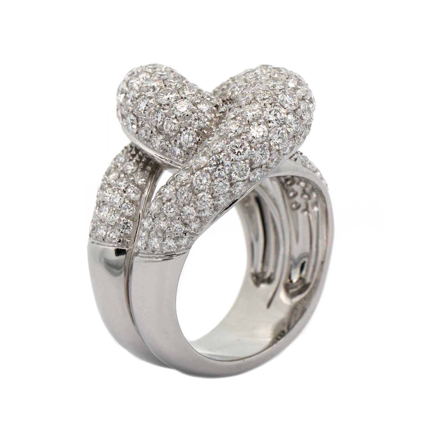 Leo Pizzo 18K White Gold Pave Diamond Knot Ring - Image 2