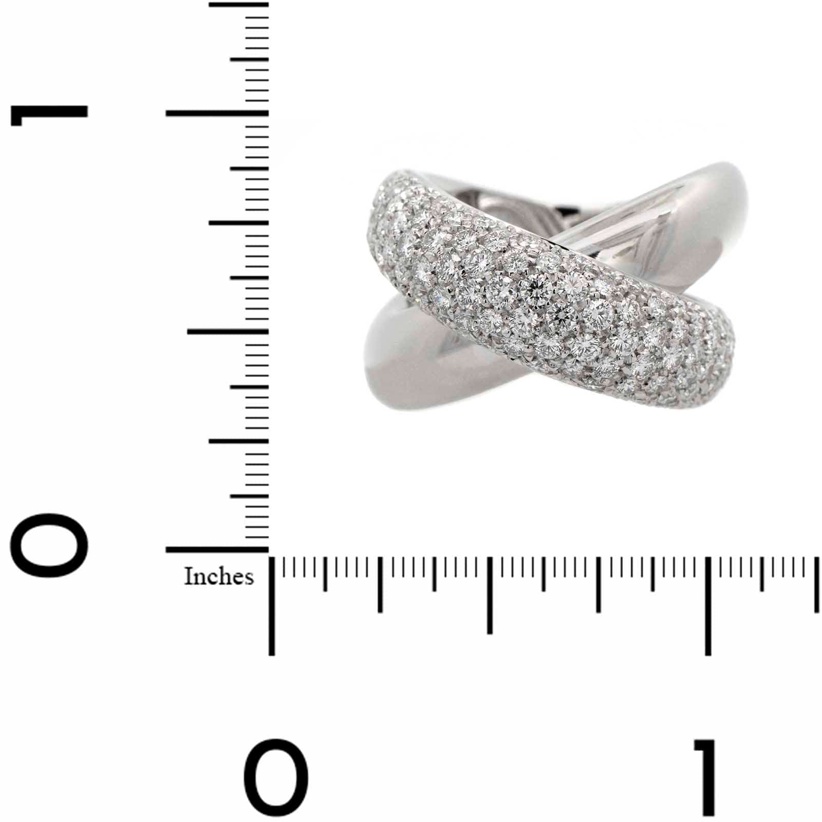Leo Pizzo 18K White Gold Pave Diamond X Ring - Image 3