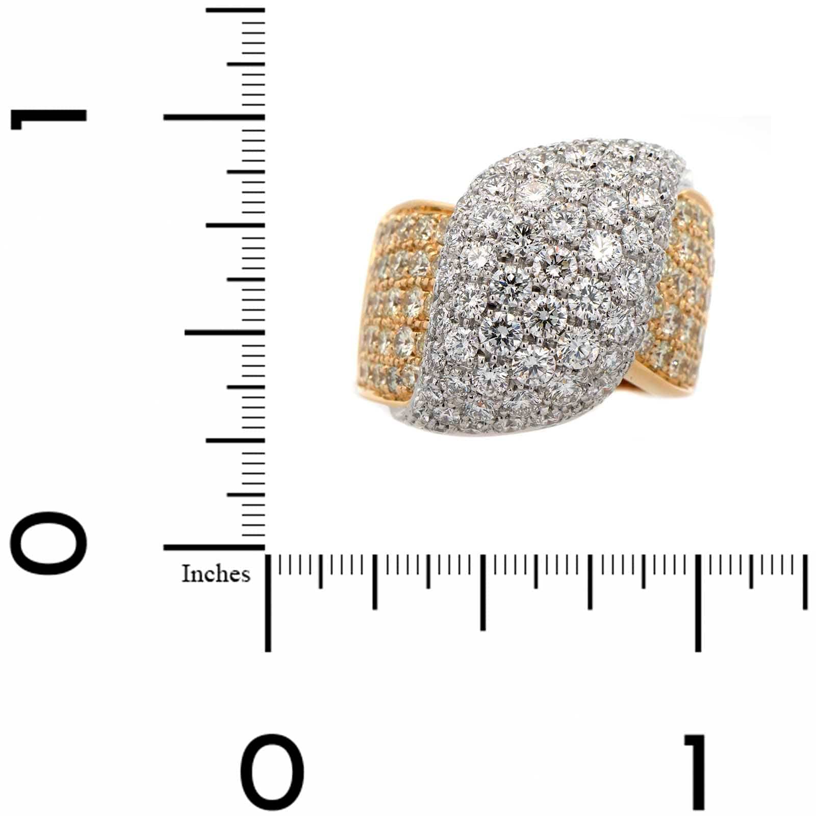 Leo Pizzo 18K Yellow and White Gold Pave Diamond Wide Ring - Image 3