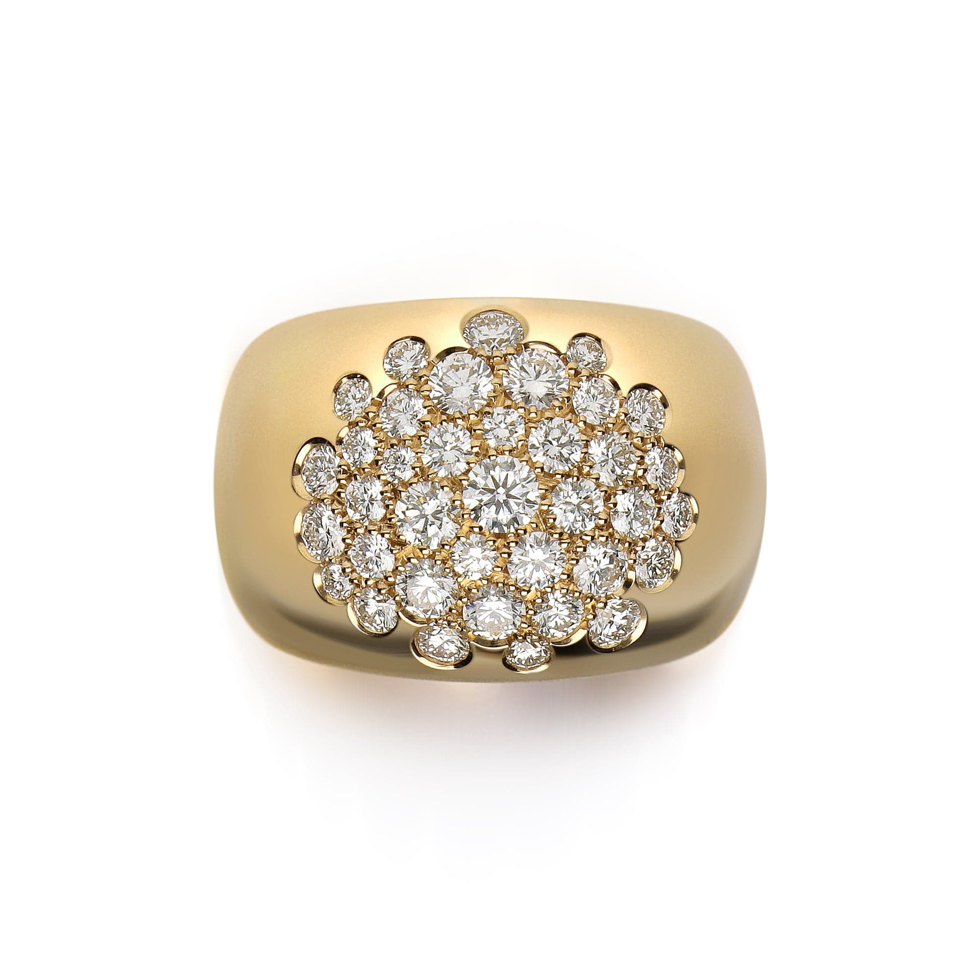 Leo Pizzo 18K Yellow Gold Diamond Dome Ring