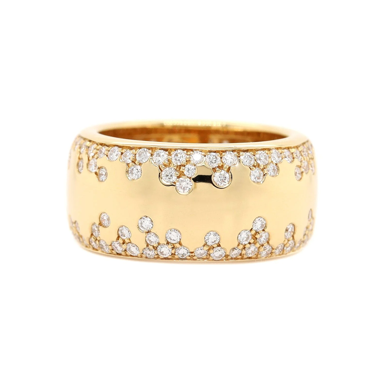 Leo Pizzo 18K Yellow Gold Flush and Star Set Diamond Ring