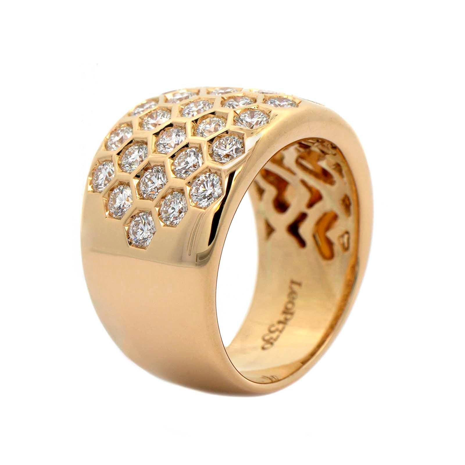Leo Pizzo 18K Yellow Gold Flush Set Diamond Wide Band - Image 2