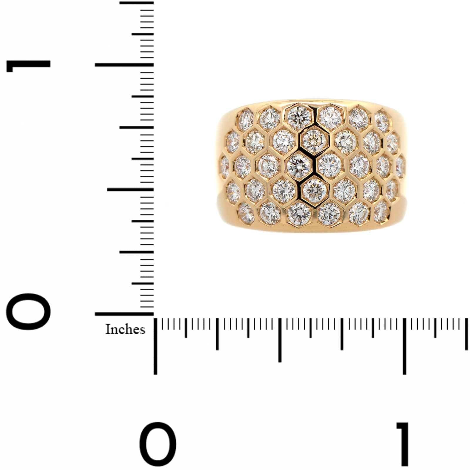 Leo Pizzo 18K Yellow Gold Flush Set Diamond Wide Band - Image 3