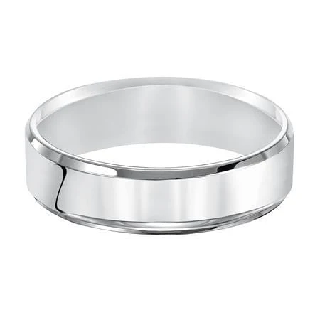 Platinum Bevel Edge Polish and Satin Band