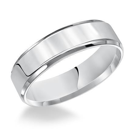 Platinum Bevel Edge Polish and Satin Band - Image 2