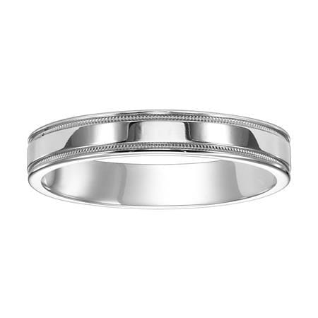 14K White Gold Polish Milgrain Band - Image 2