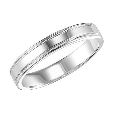 14K White Gold Polish Milgrain Band - Image 3