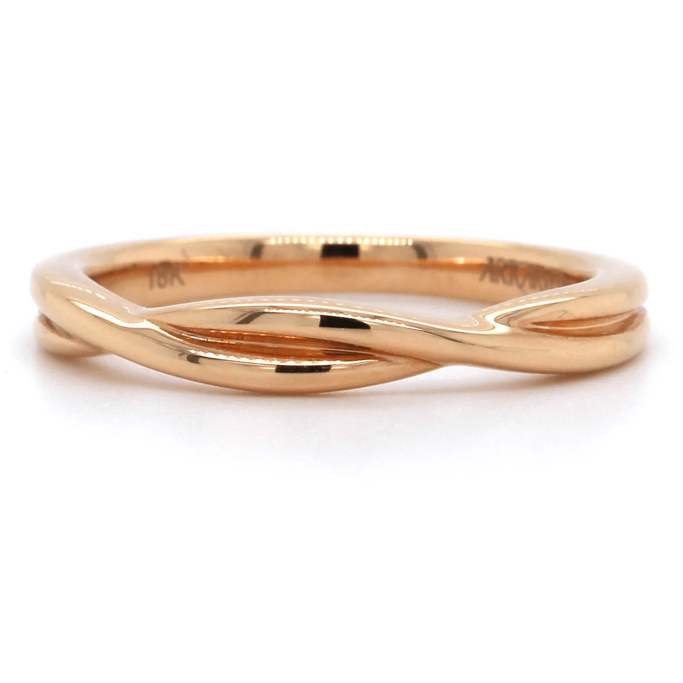 18K Rose Gold High Polished Twist Band