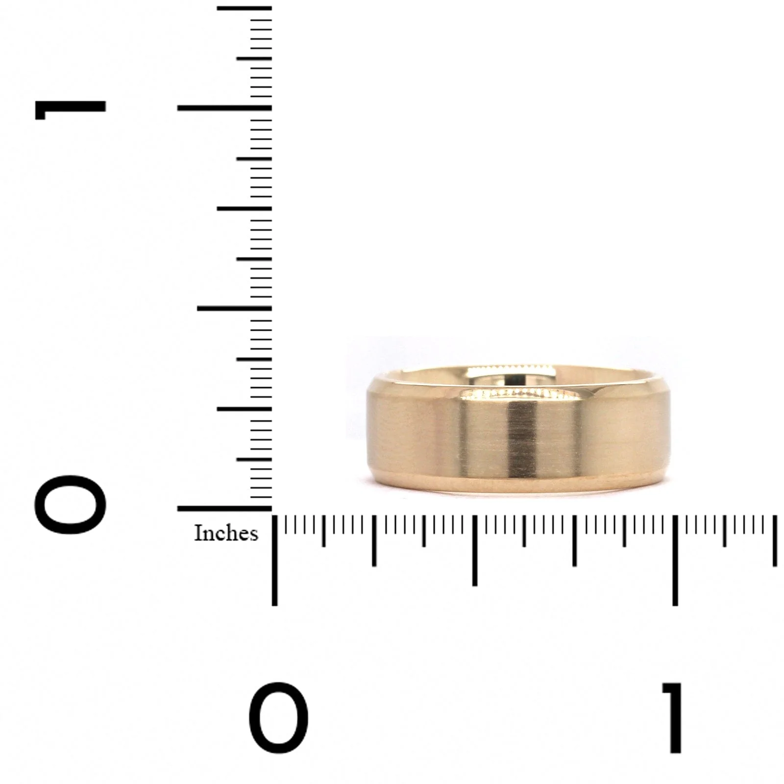 14K Yellow Gold Band with Satin Center Polished Edges - Image 3