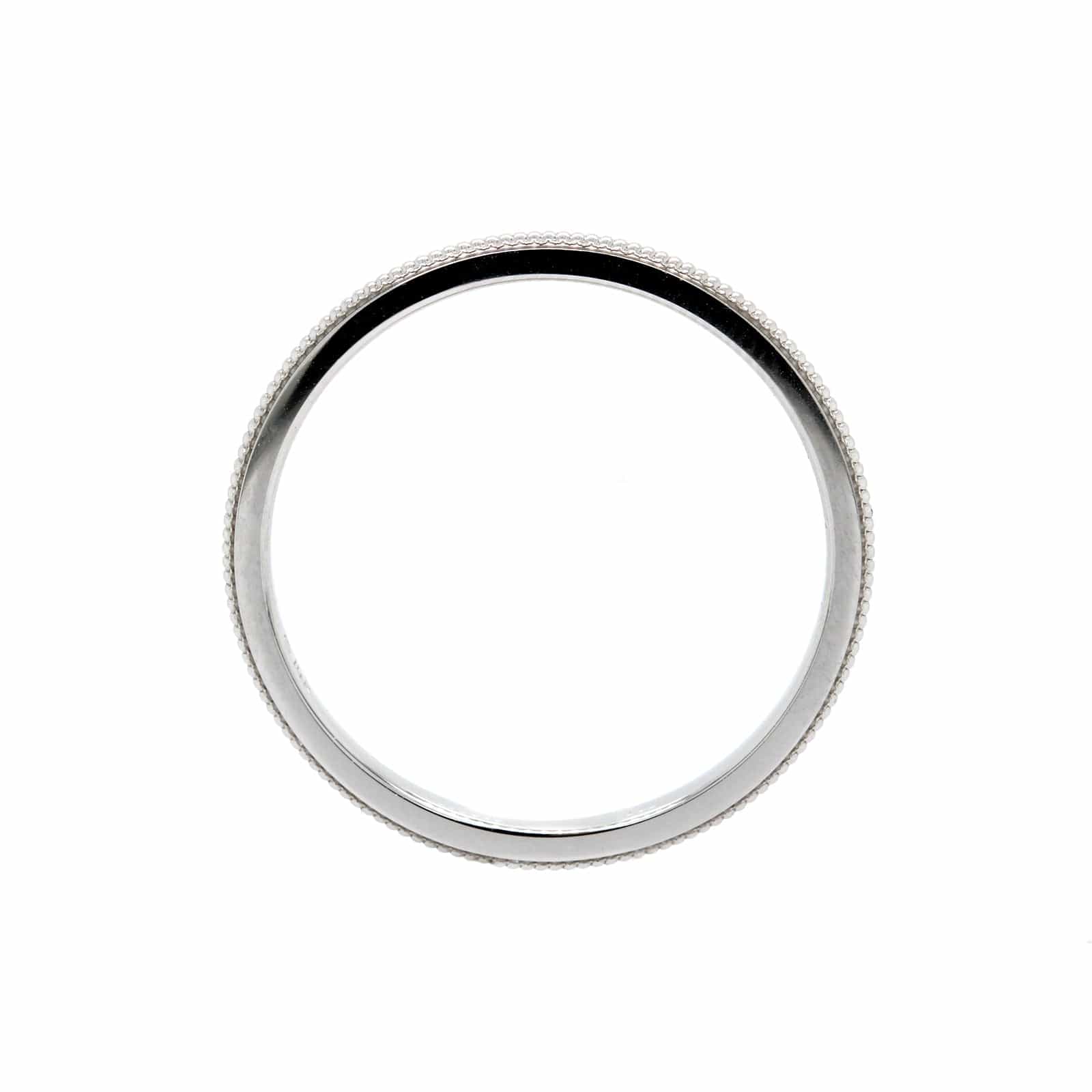 14K White Gold 1.5mm Raised Milgrain Band - Image 3