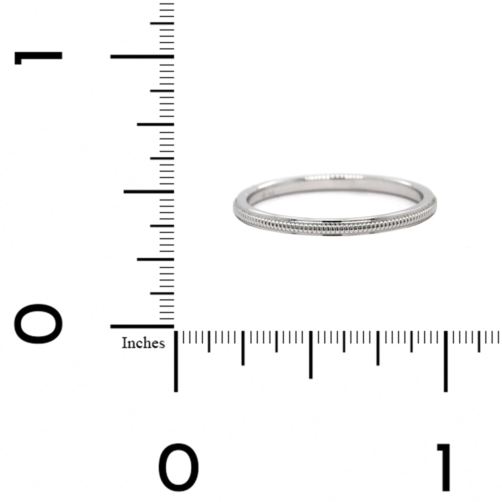 14K White Gold 1.5mm Raised Milgrain Band - Image 4