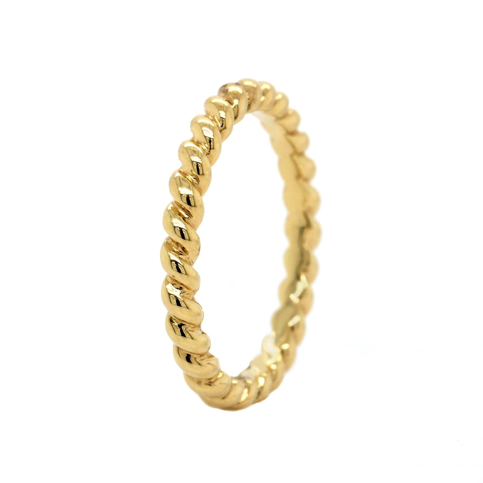 18K Yellow Gold Braided High Polished Band - Image 2