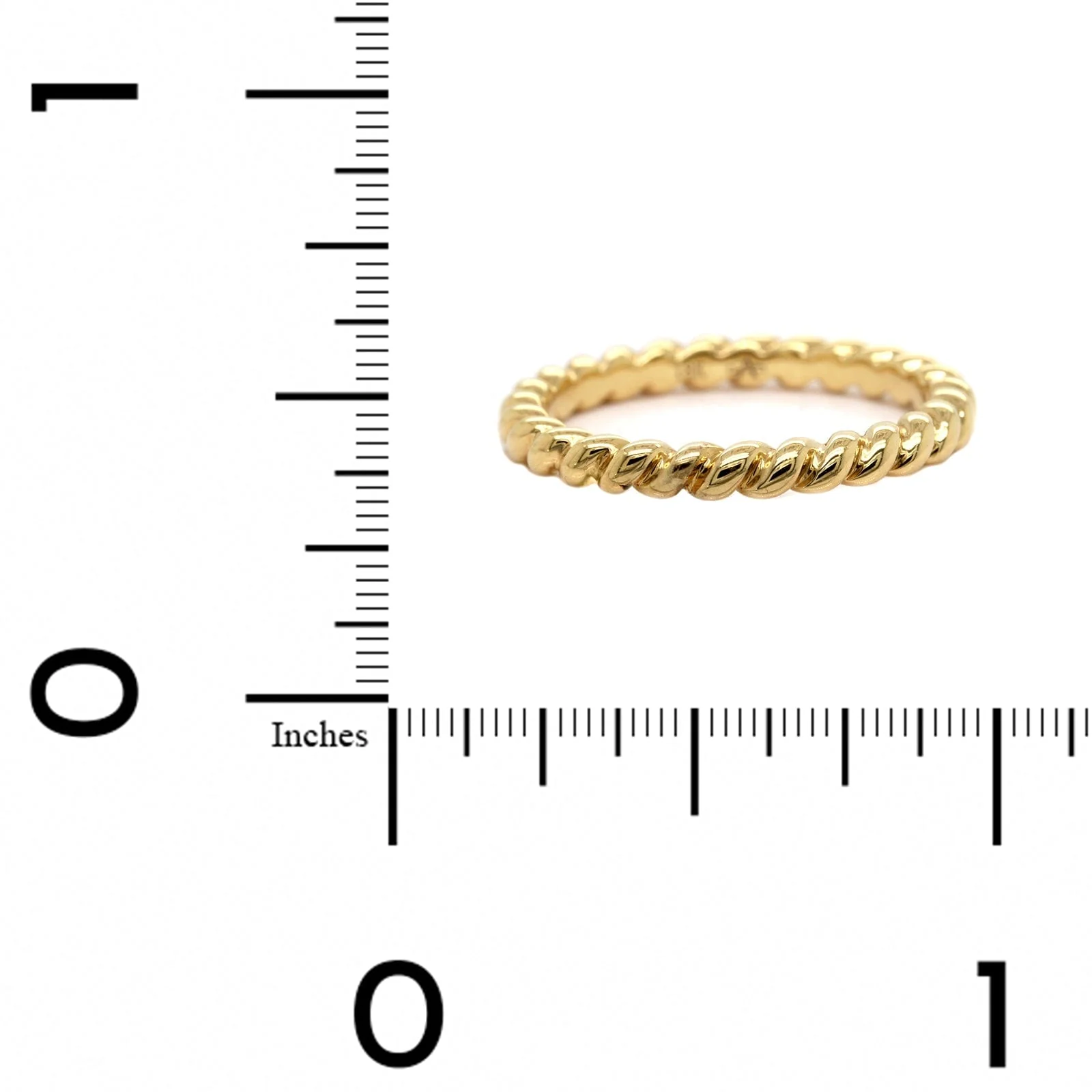 18K Yellow Gold Braided High Polished Band - Image 4